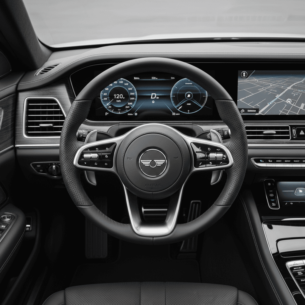 Dashboard clock and odometer inside Skoda Octavia